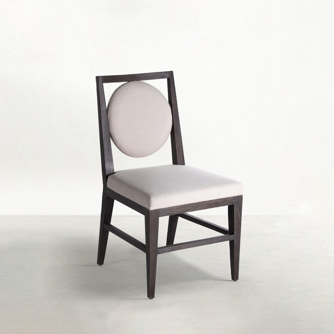 Josy Oak Tapered Legs Dining Chair - Cerused Ash Ivory Beige