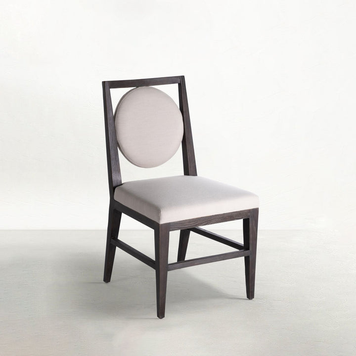 Josy Oak Tapered Legs Dining Chair - Cerused Ash Ivory Beige