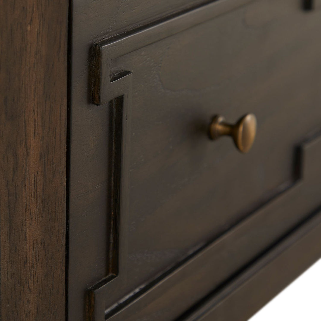 Glenwood Mindi Wood Dresser - 6 Drawers, Cerused Brown