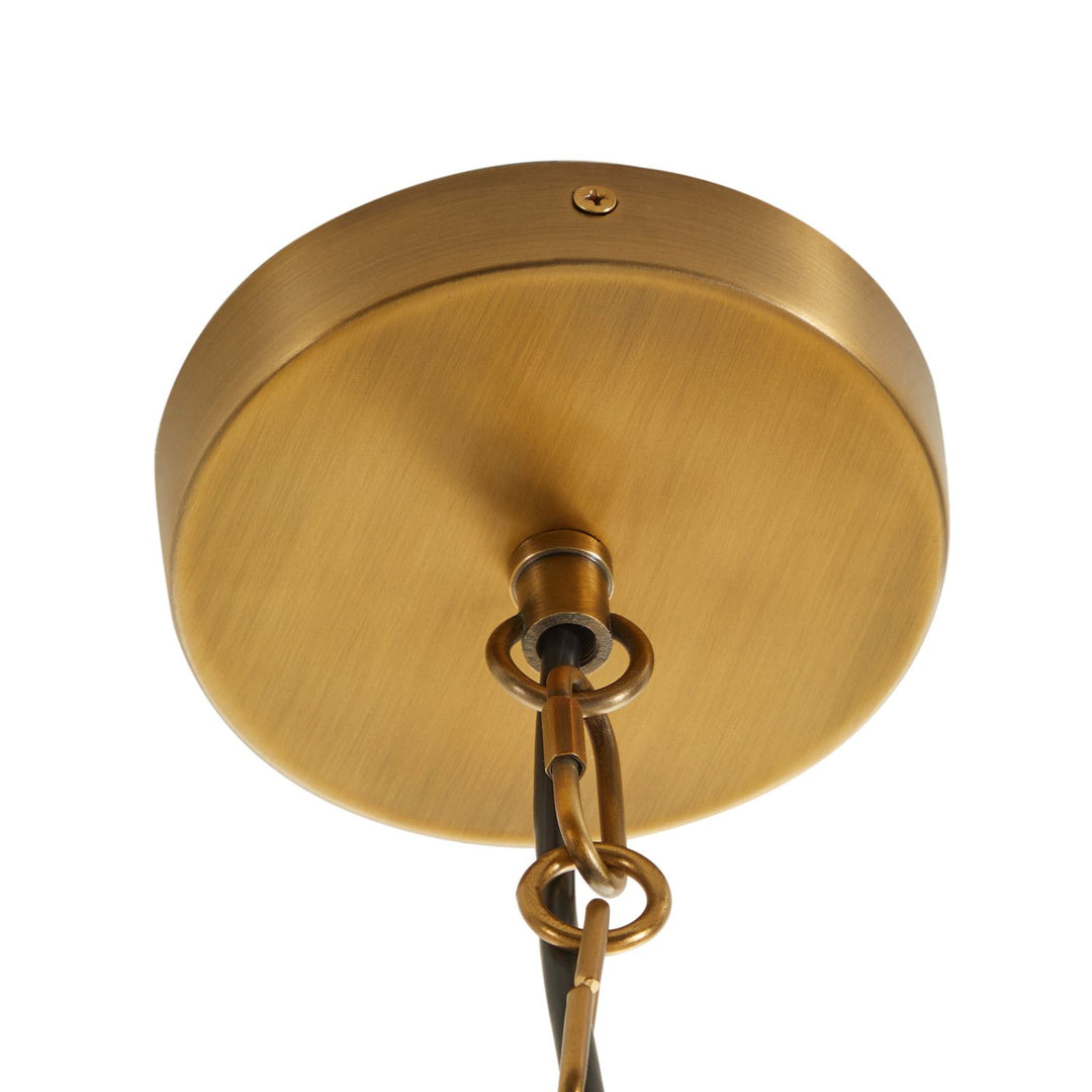 Mariana Leather Antique Brass Pendant Chandelier - 26.5 In. D X 20.25 In. H