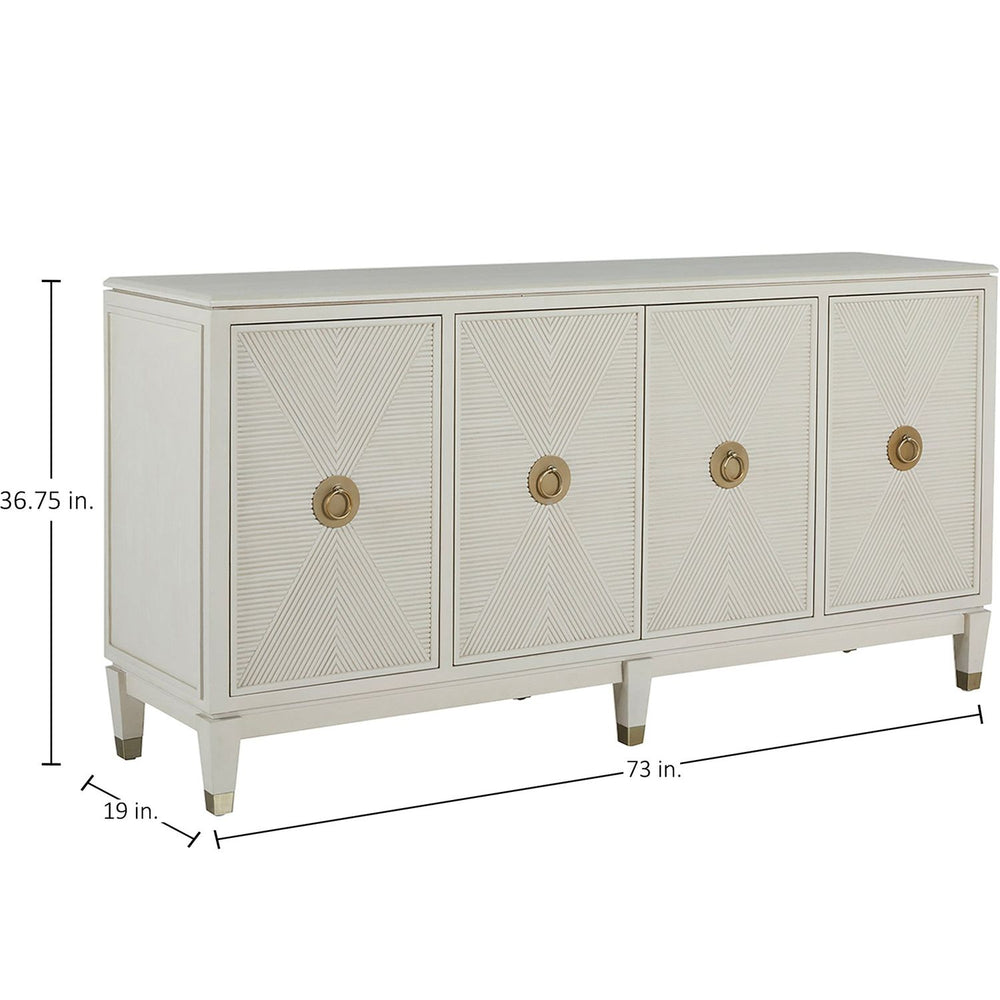 Strella Wood Iron Storage Cabinet - 4 Shelves, Cerused White