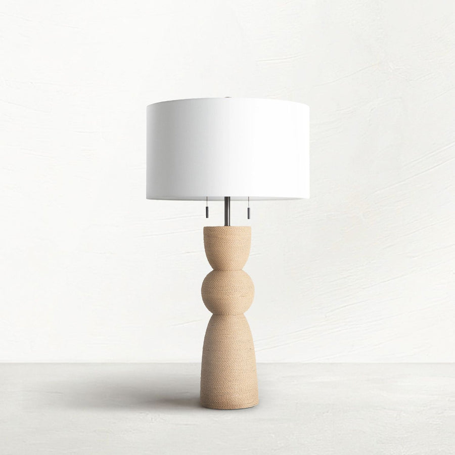 Ridley Linen Seagrass Brushed Dark Bronze Table Lamp - 32.5 In. H