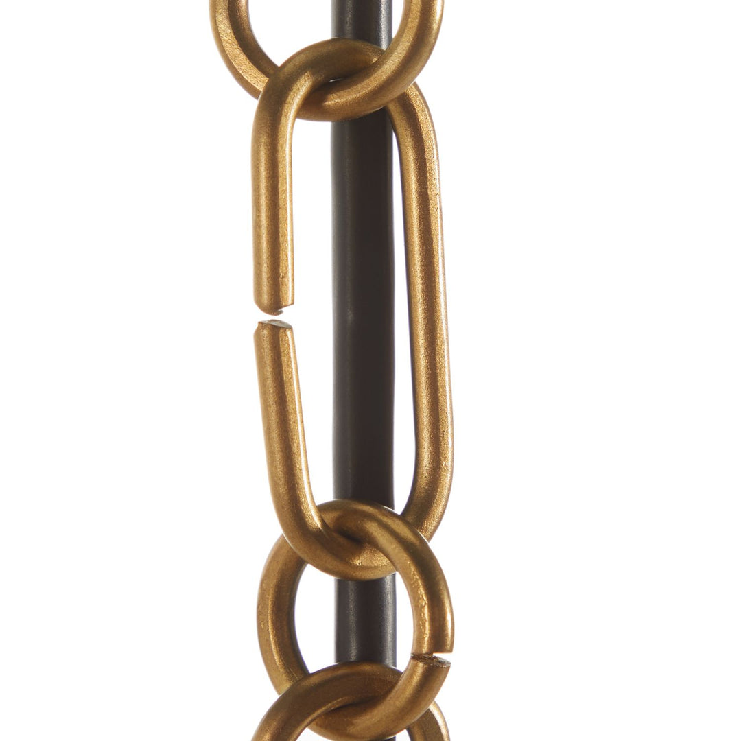 Mariana Leather Antique Brass Pendant Chandelier - 26.5 In. D X 20.25 In. H