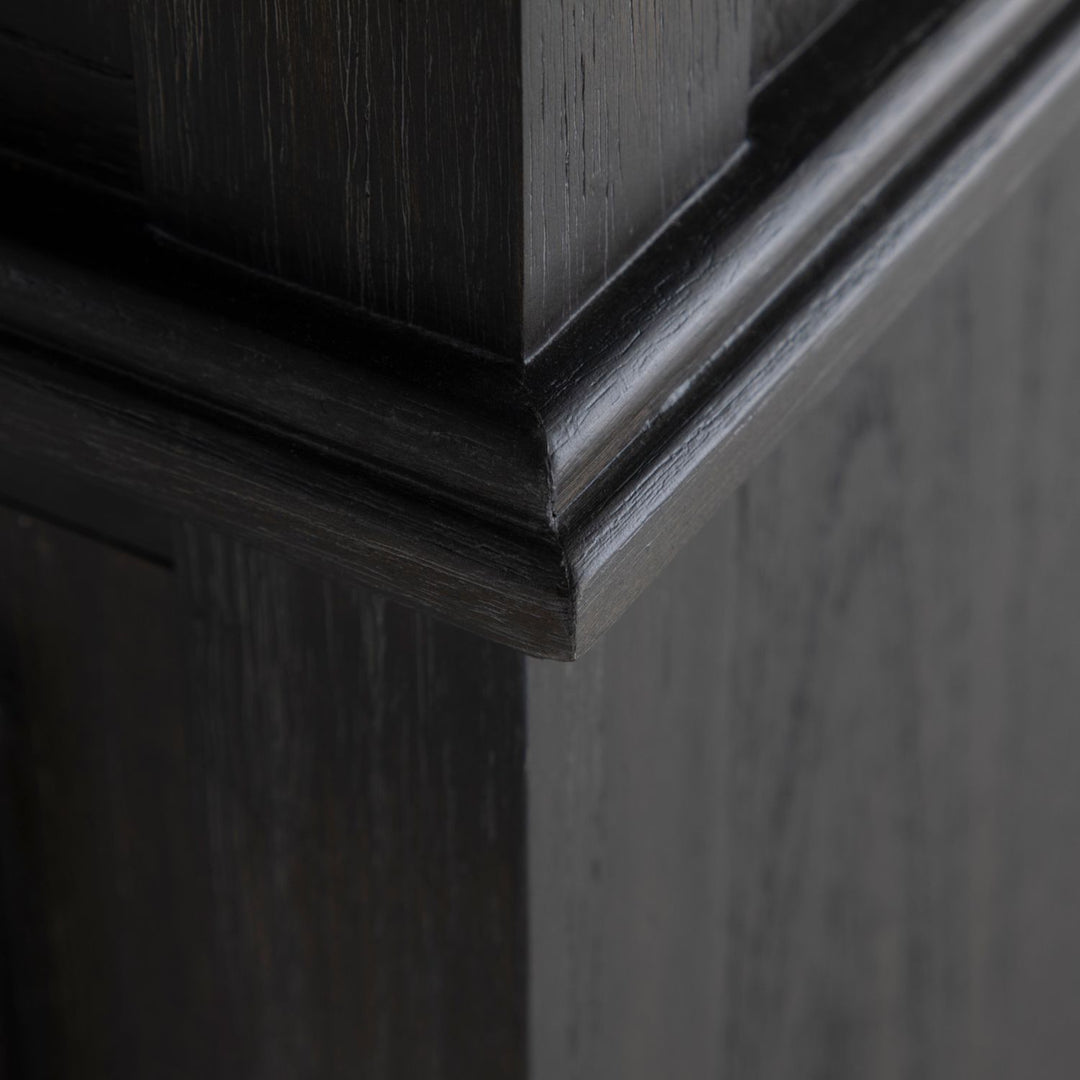 Ezekiel Mindi Wood Sideboard - 3 Shelves, Cerused Forest Black