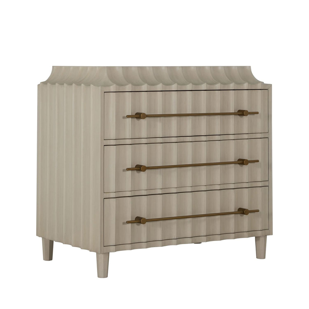 Merigold Wood Arch Graces Chest - 3 Drawers, Sesame White