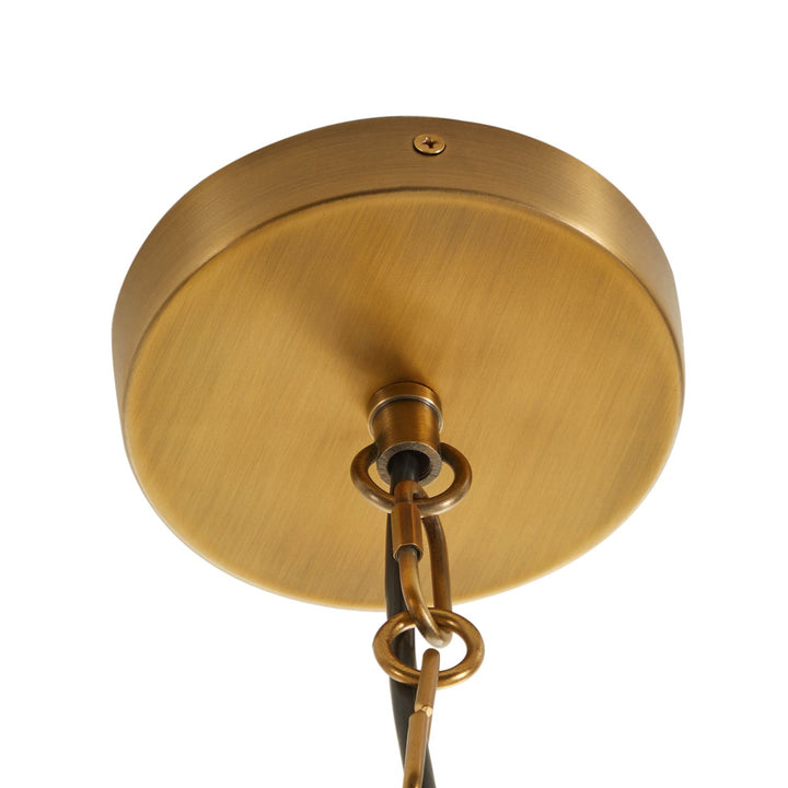 Mariana Leather Antique Brass Pendant Chandelier - 26.5 In. D X 20.25 In. H