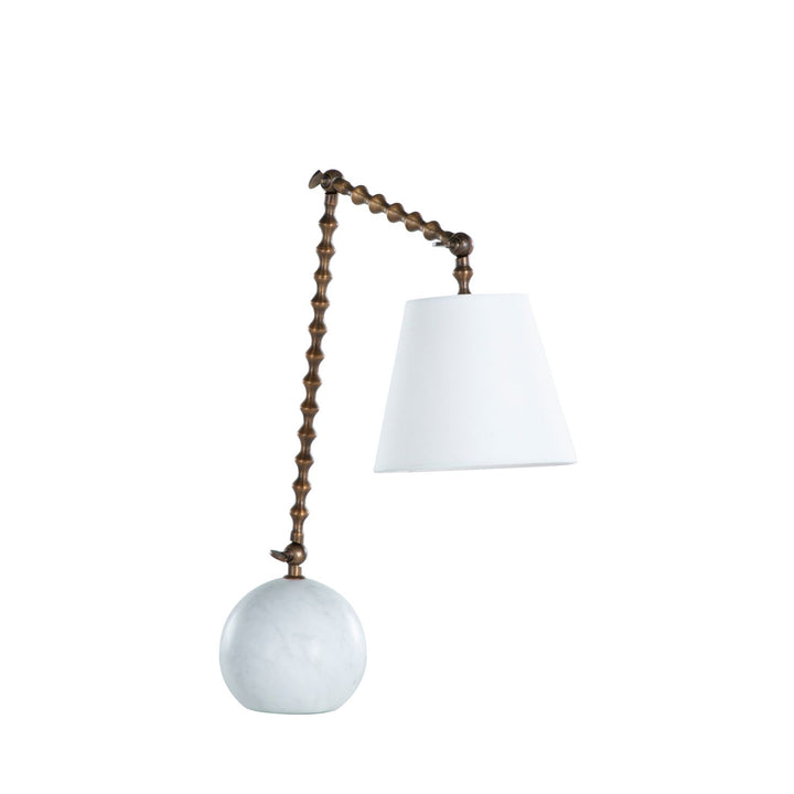Nadine Alabaster Iron Antique Brass Task Lamp - 30.5 In. H