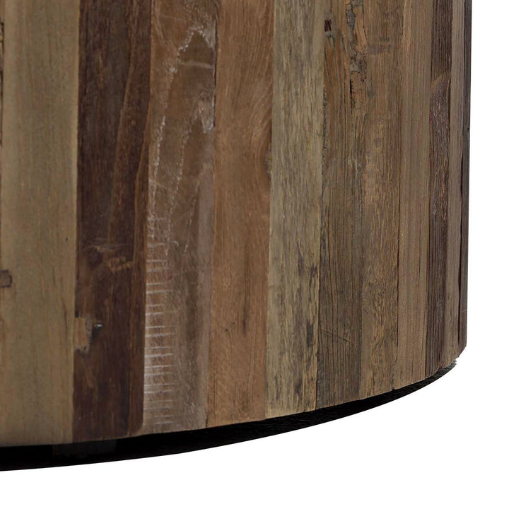 Cyrano Recycled Elm Round Pedestal Coffee Table - 39.5 In. W X 15.75 In. H