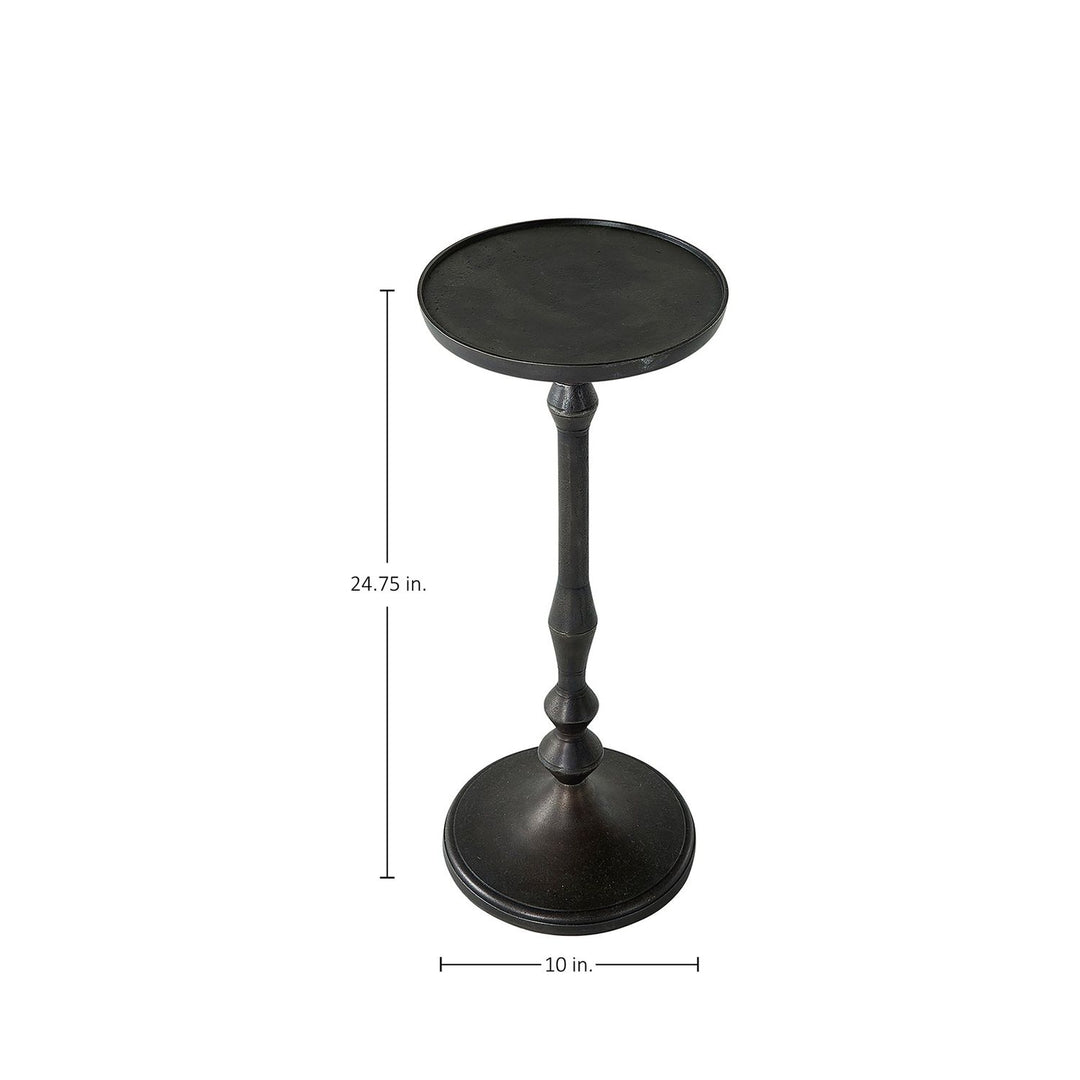 Dario Cast Aluminum Round Pedestal Drinking Table - 10 In. W X 24.75 In. H