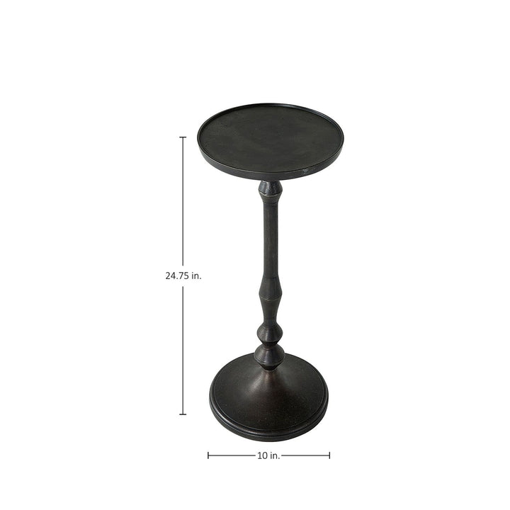 Dario Cast Aluminum Round Pedestal Drinking Table - 10 In. W X 24.75 In. H