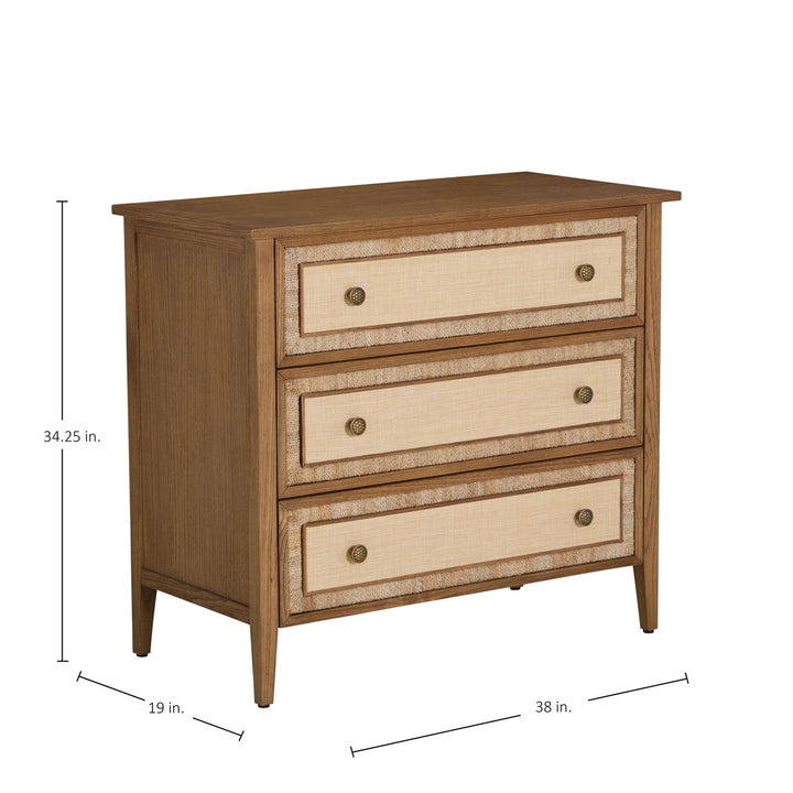 Grand Bermuda Sungkai Wood Chest - 3 Drawers Nightstand