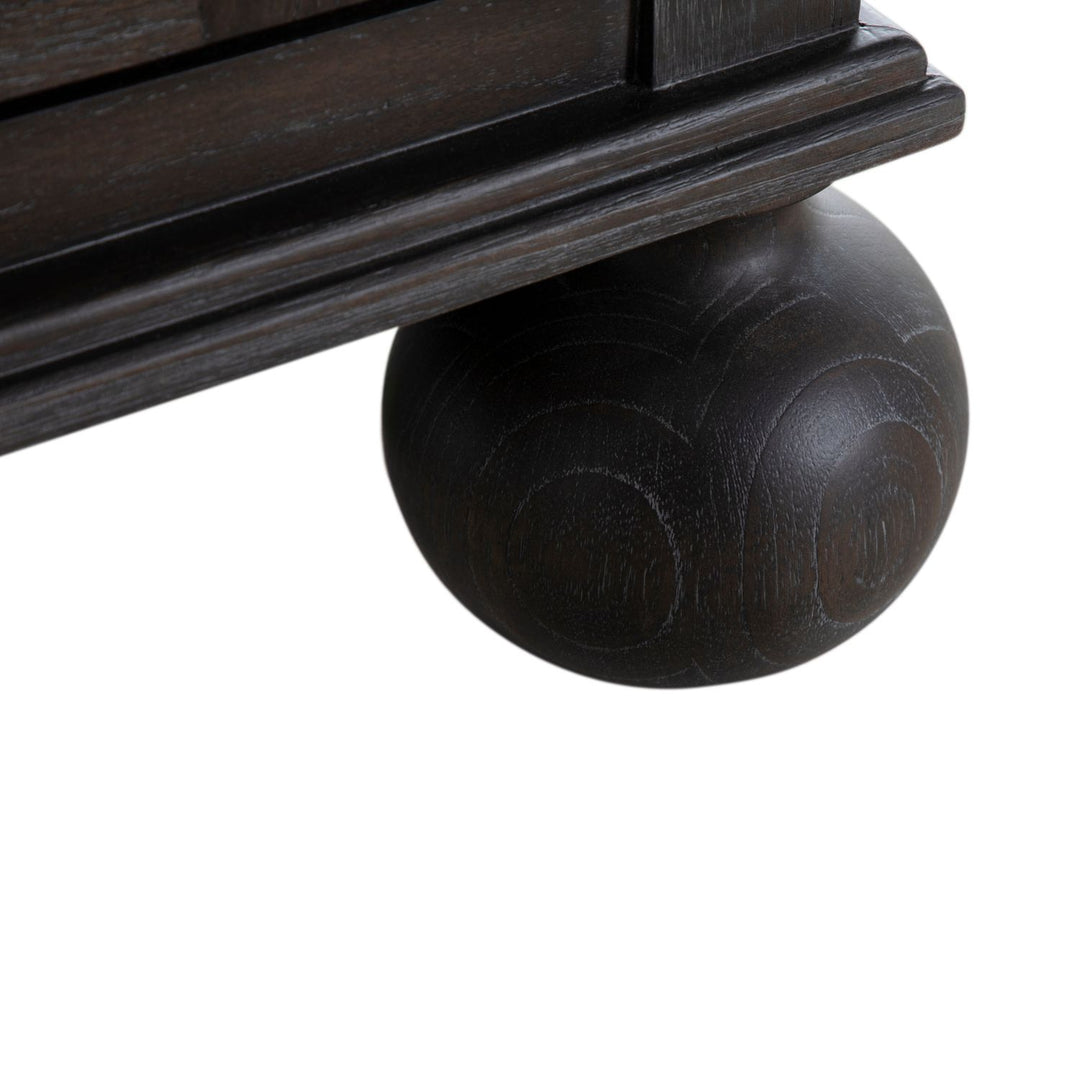 Ezekiel Mindi Wood Sideboard - 3 Shelves, Cerused Forest Black