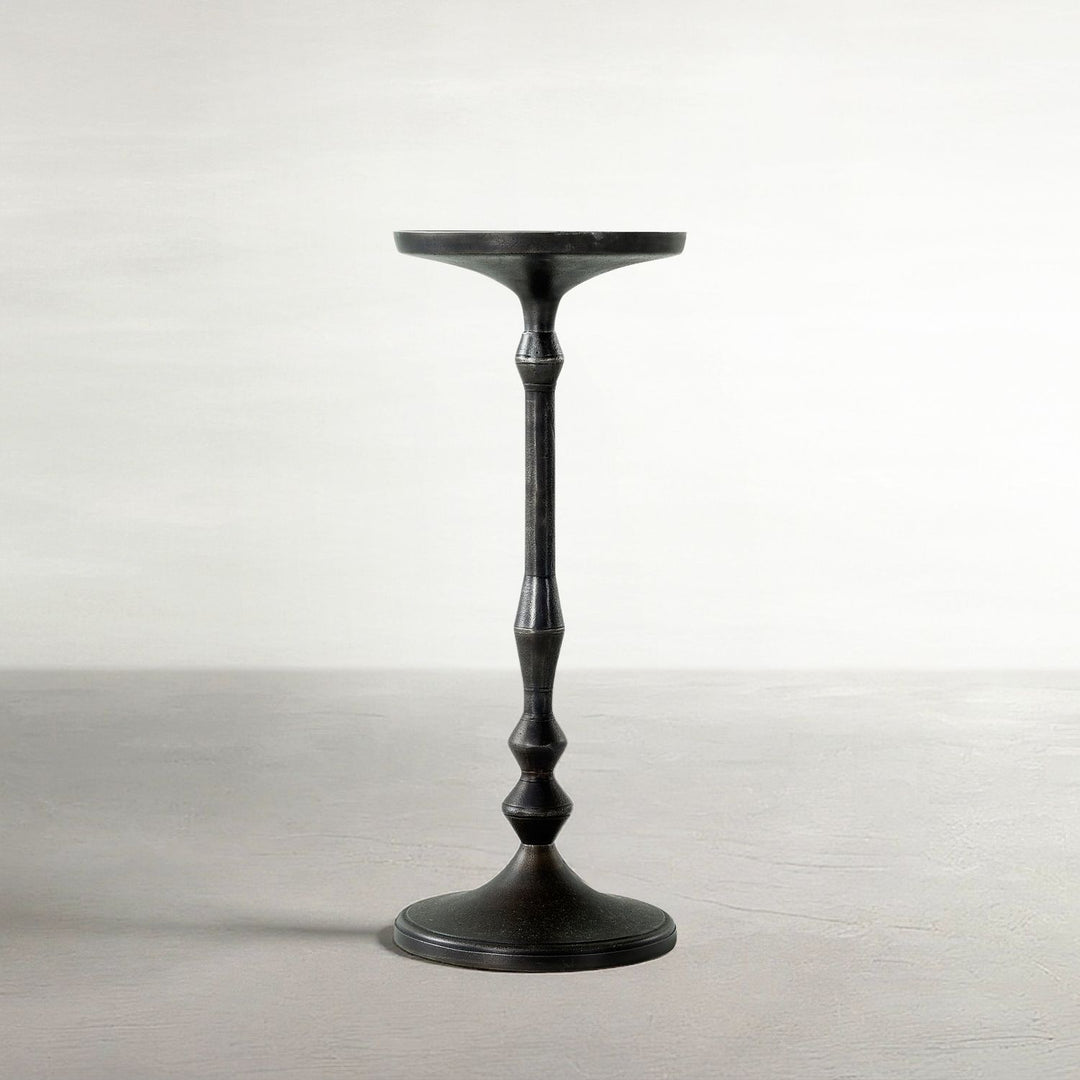 Dario Cast Aluminum Round Pedestal Drinking Table - 10 In. W X 24.75 In. H