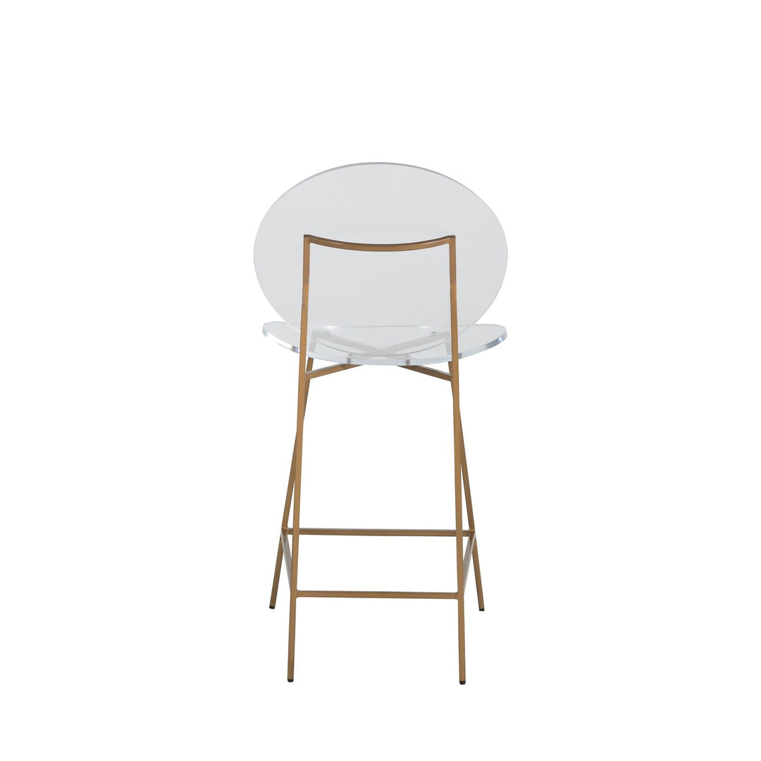 Sandy Acrylic Iron Counter Stool - Antique Gold Clear
