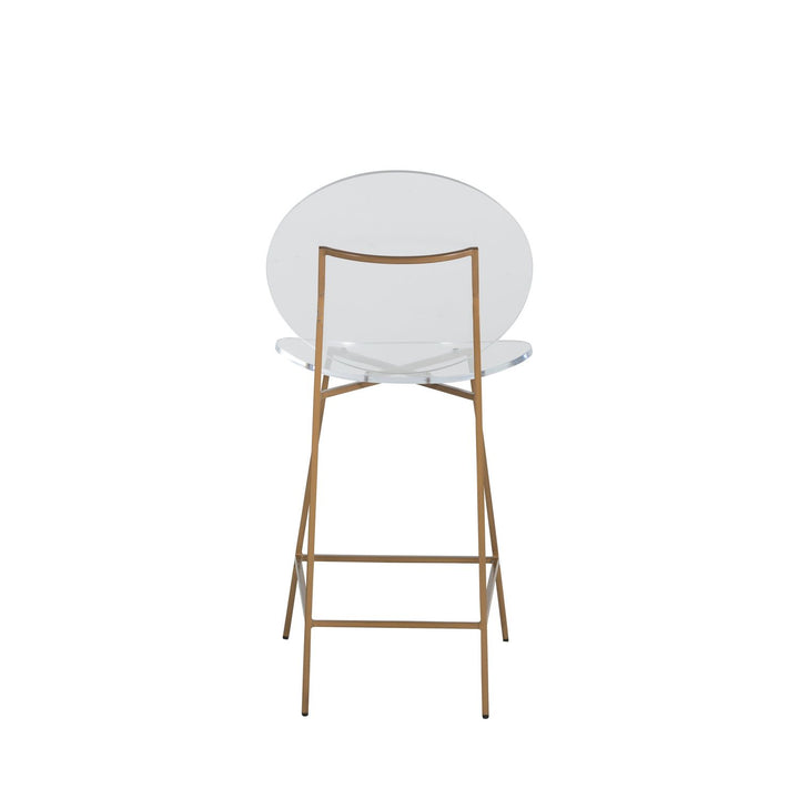 Sandy Acrylic Iron Counter Stool - Antique Gold Clear