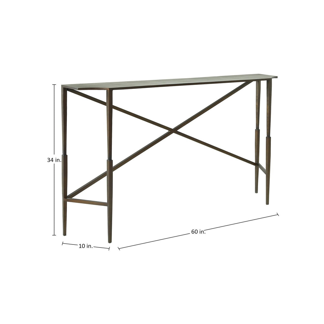 Fennick Iron Unique Minimalist Console Table - 60 In. W X 34 In. H