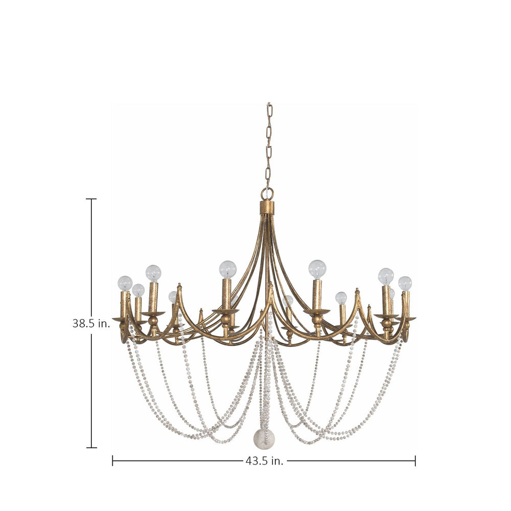 Sandra Metal Antique Gold Chandelier - 43.5 In. D X 38.5 In. H