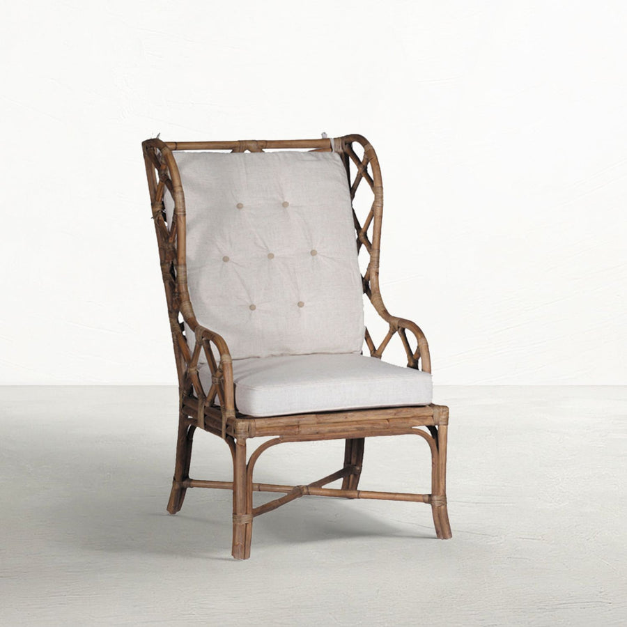 Watson Natural Rattan Open-Weave Chair - Antique Cream