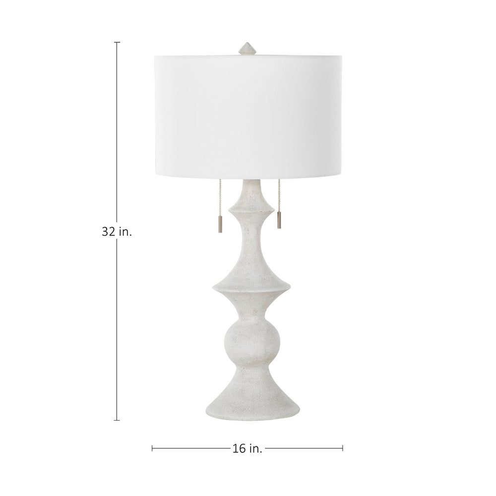 Radnor Linen Plaster Antique Brass Table Lamp - 32 In. H