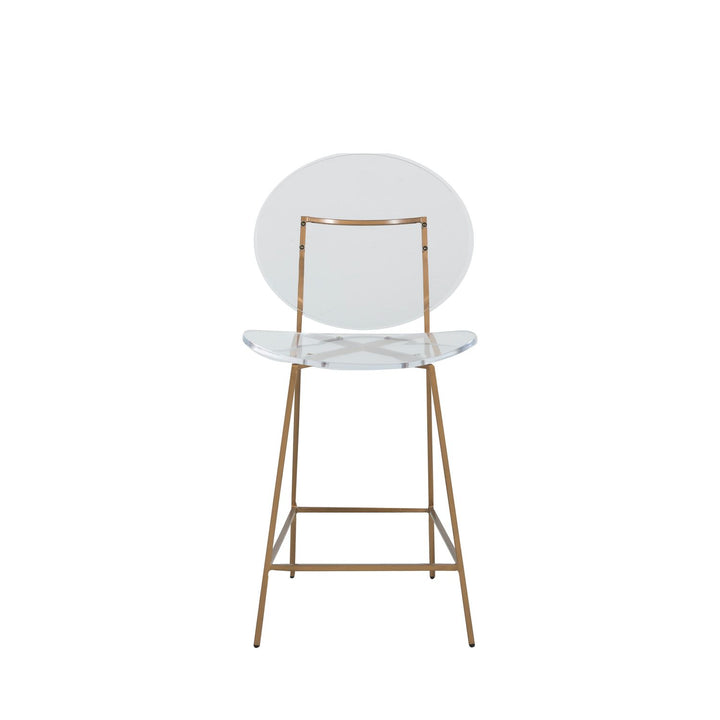 Sandy Acrylic Iron Counter Stool - Antique Gold Clear