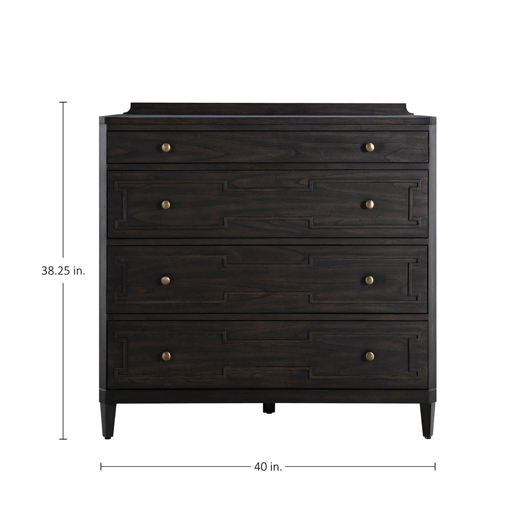 Glenwood Mindi Wood Chest - 4 Drawers, Cerused Brown