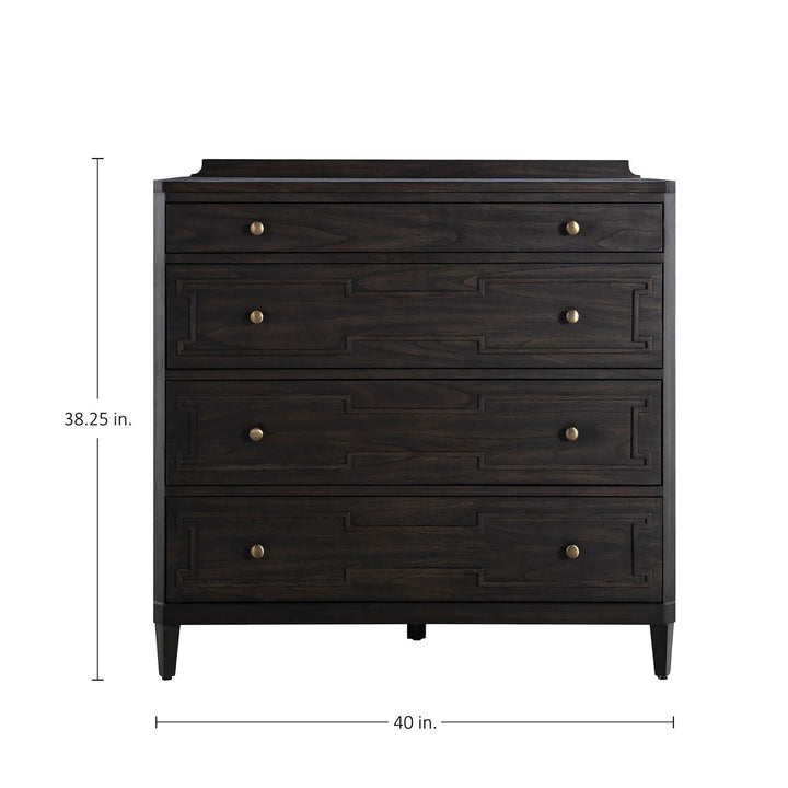 Glenwood Mindi Wood Chest - 4 Drawers, Cerused Brown