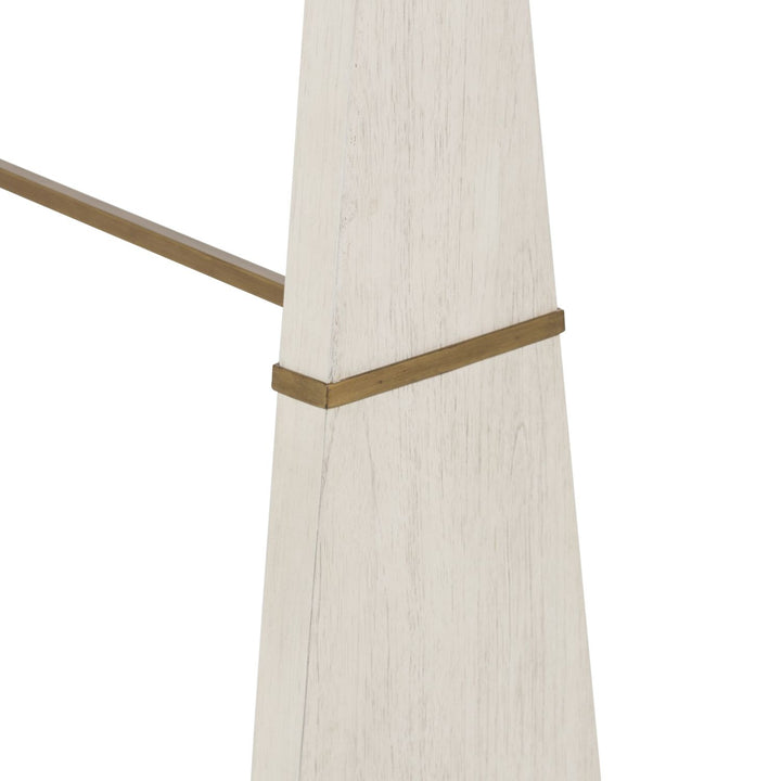 Havana Mindi Wood Rectangle Trestle Console Table - Antique White, 52 In. W X 32.25 In. H