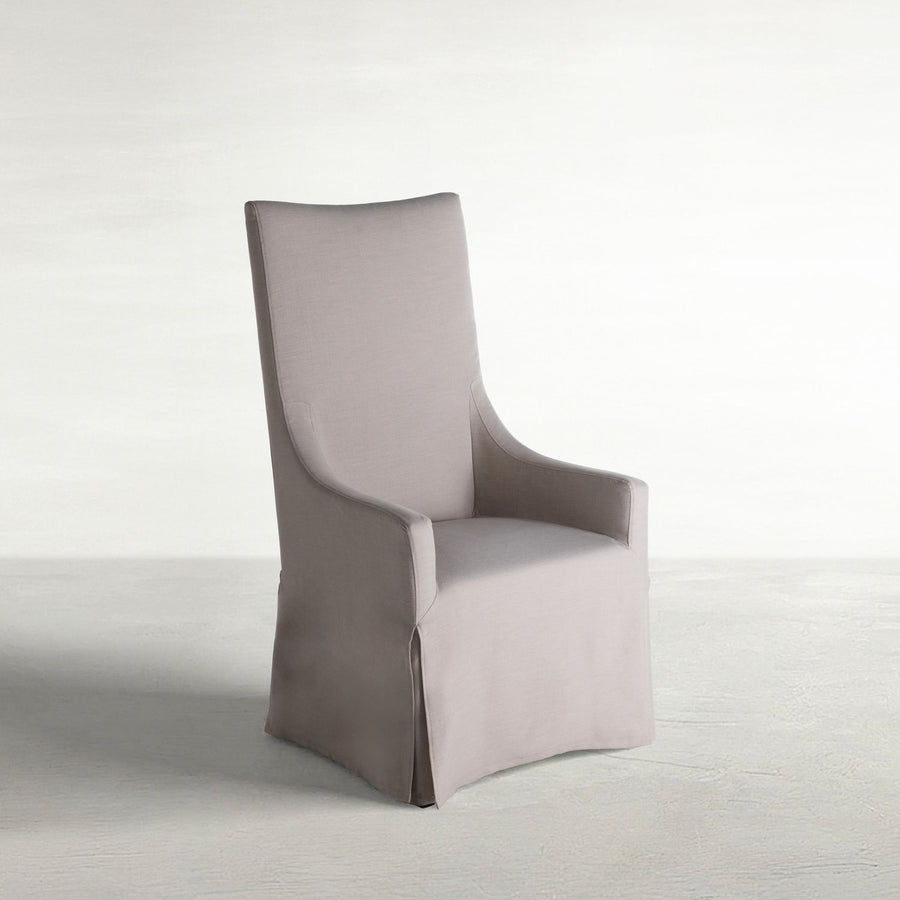 Kayla Upholstered Oak Dining Chair - Ivory Beige