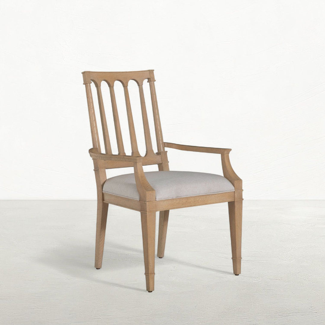 Mathis Wood Sculpted Back Dining Arm Chair