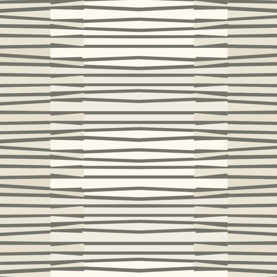 Additional view of Zaire Wallpaper in off-white and warm gray, featuring matte finish and roll-applied wall covering.