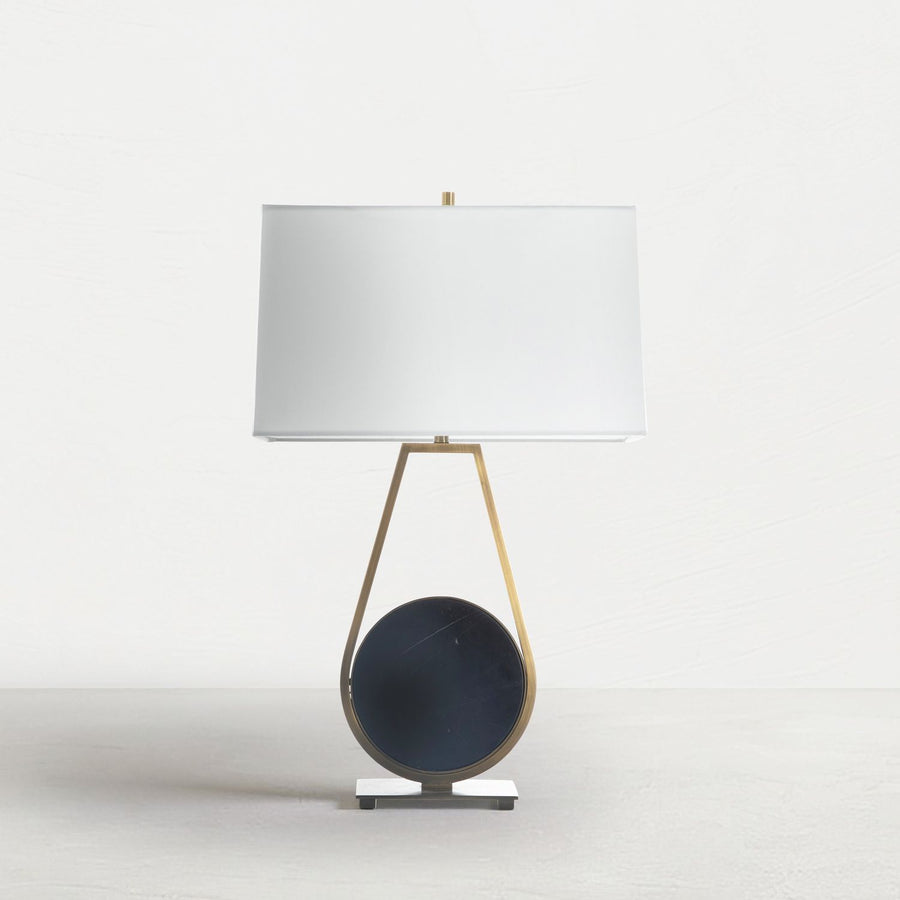 Emerald Ceramic Antique Brass Table Lamp - 30.5 In. H, Black