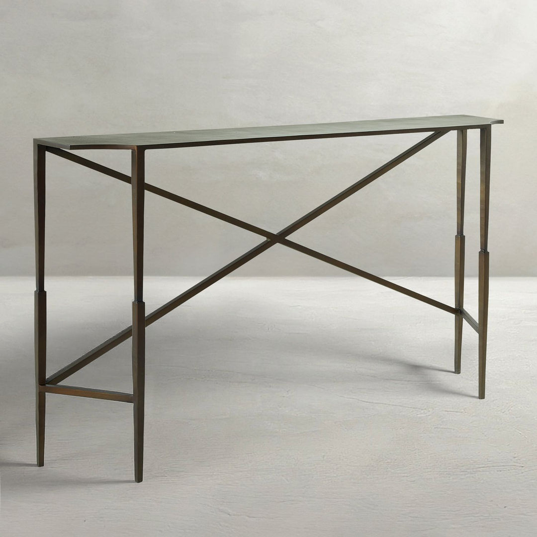 Fennick Iron Unique Minimalist Console Table - 60 In. W X 34 In. H