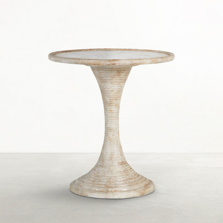 Gloria Resin Round Pedestal Accent Table - 24 In. W X 26 In. H