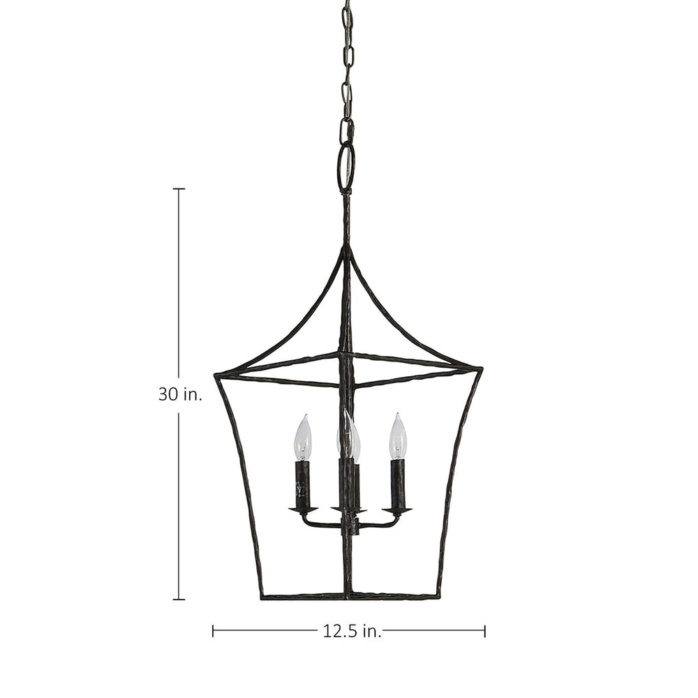 Clover Metal Black Large Pendant - 12.5 In. D X 30 In. H