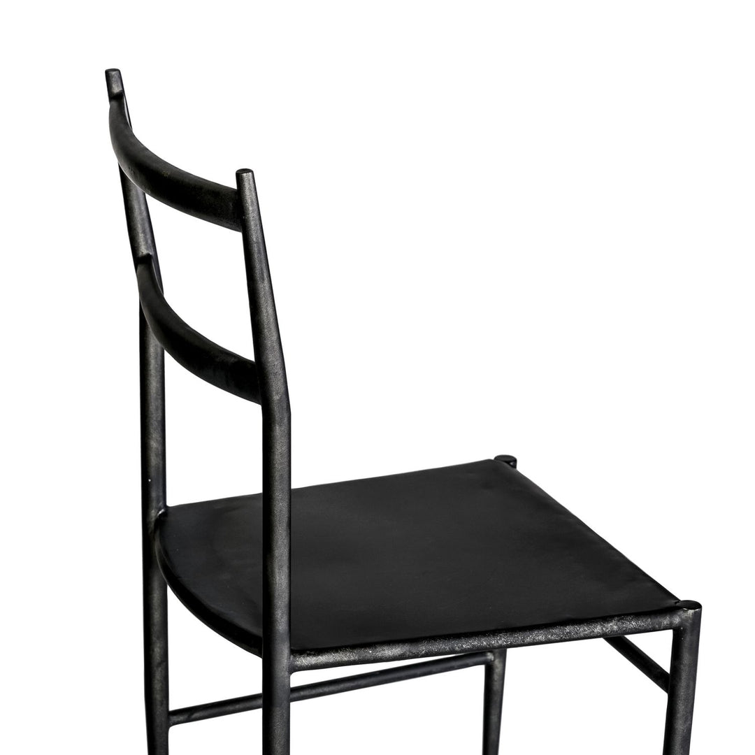 Ward Faux Leather Iron Tapered Legs Dining Chair - Brushed Black White