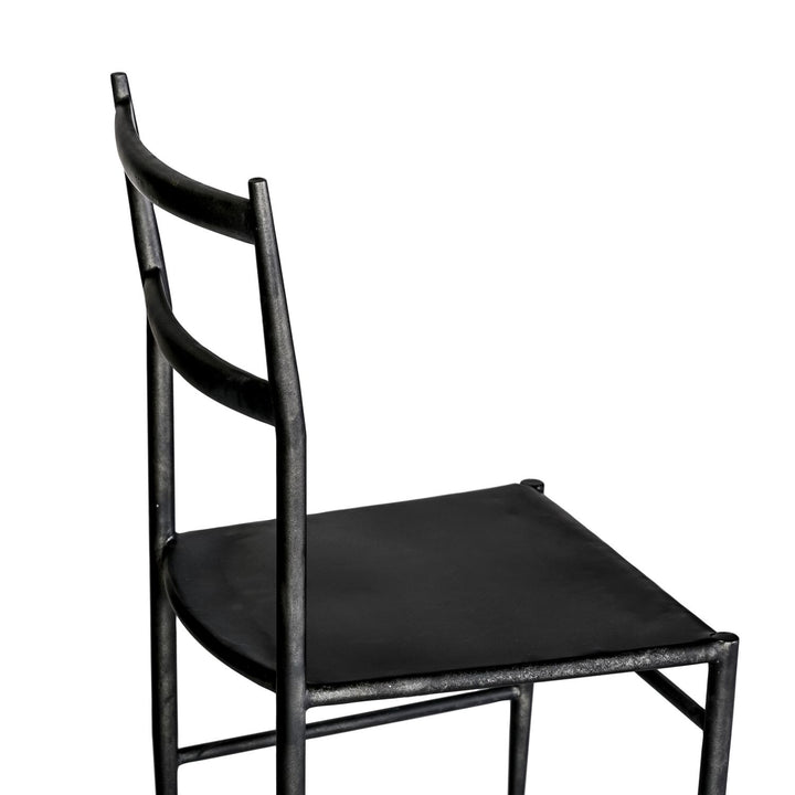 Ward Faux Leather Iron Tapered Legs Dining Chair - Brushed Black White