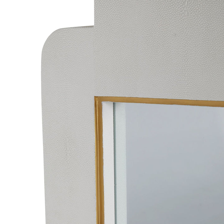 Nora Rectangle Accent Mirror - Faux Shagreen, 61 In. H X 32 In. W X 3.25 In. D
