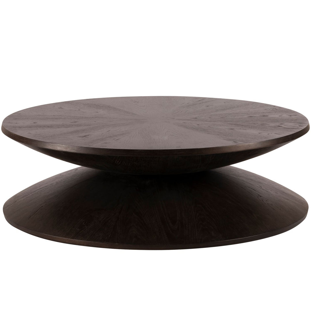 Reid Wood Round Pedestal Coffee Table - 57 In. W X 17 In. H