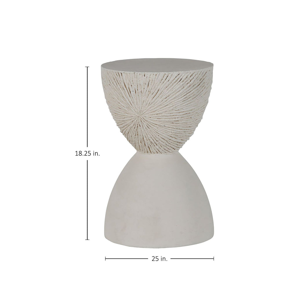 Darley Cast Stone Round Pedestal Side Table - 14.25 In. W X 22.25 In. H