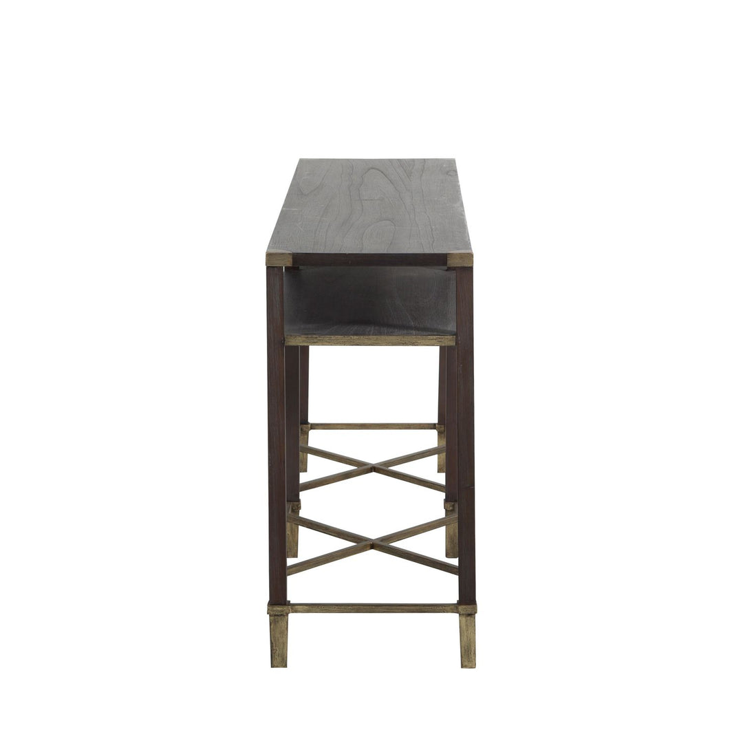Sue Metal Rectangle Console Table - Natural Black, 70 In. W X 30.5 In. H