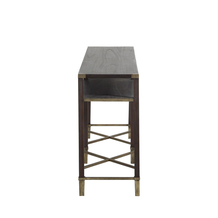 Sue Metal Rectangle Console Table - Natural Black, 70 In. W X 30.5 In. H