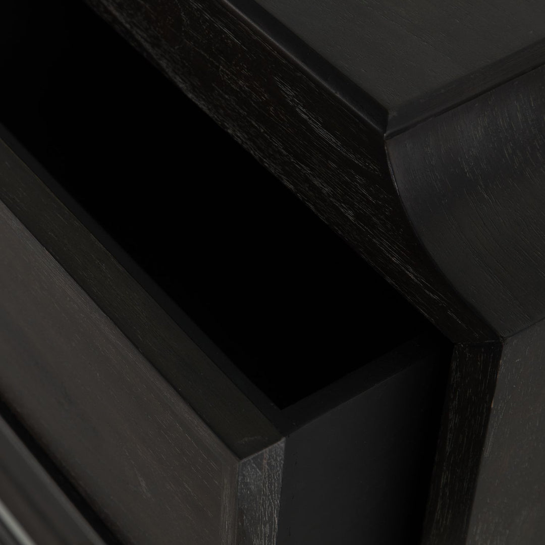 Alexandra Mindi Wood Storage Chest - 3 Drawers, Cerused Forest Black