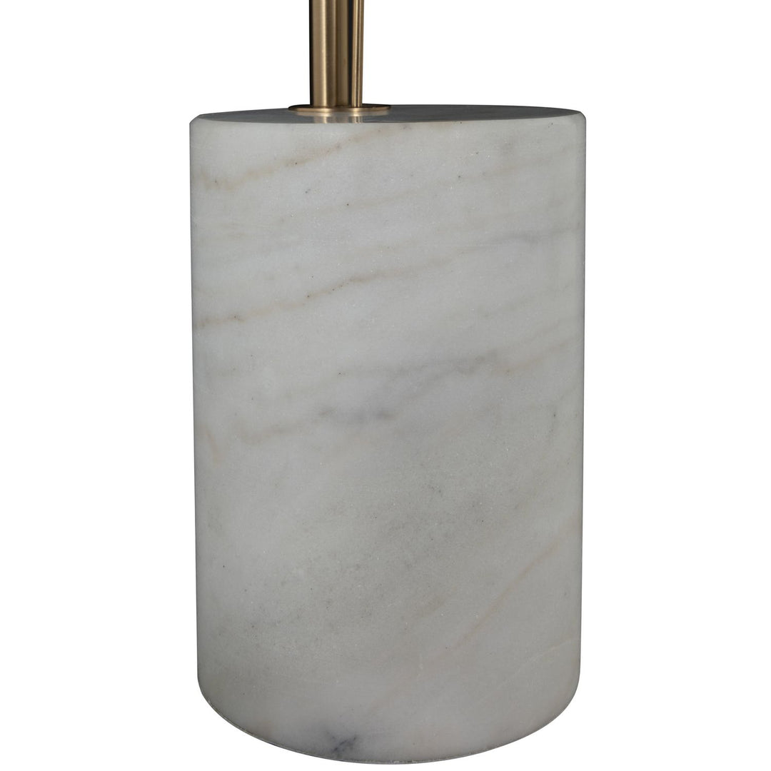Estelle Brass Marble Base Bell Top Floor Lamp - 55.5 In. H