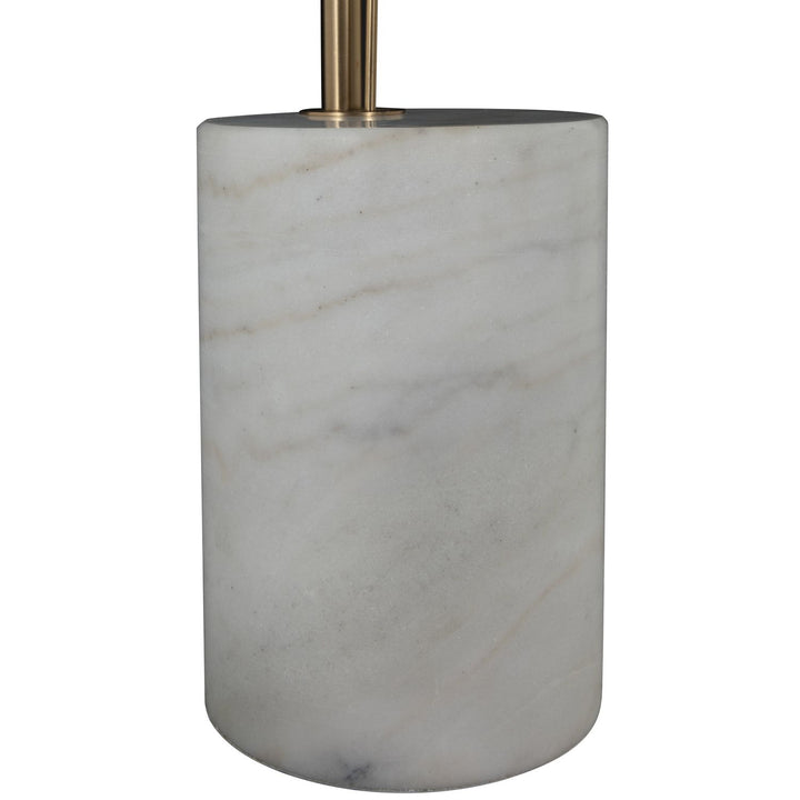 Estelle Brass Marble Base Bell Top Floor Lamp - 55.5 In. H
