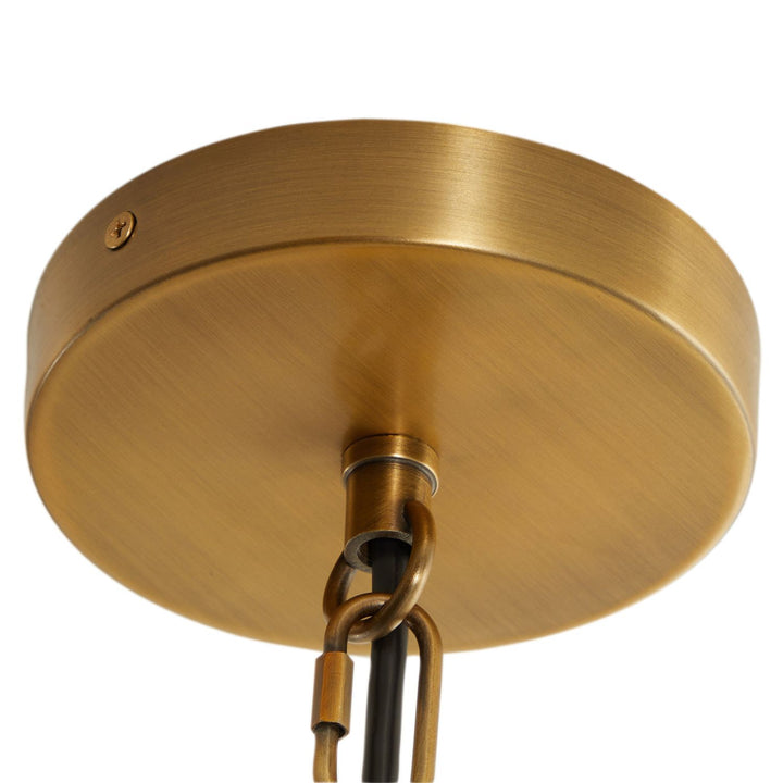 Mariana Leather Antique Brass Pendant Chandelier - 26.5 In. D X 20.25 In. H