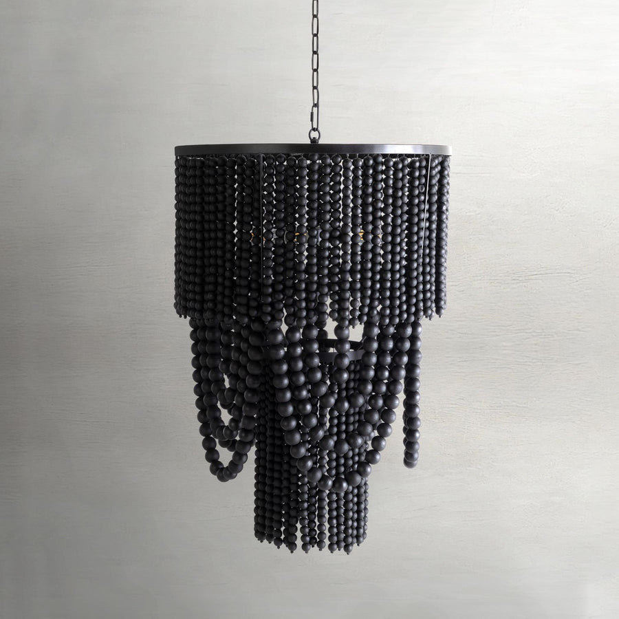 Norton Metal Charcoal Matte Black Beads Chandelier - 29 In. D X 34.5 In. H