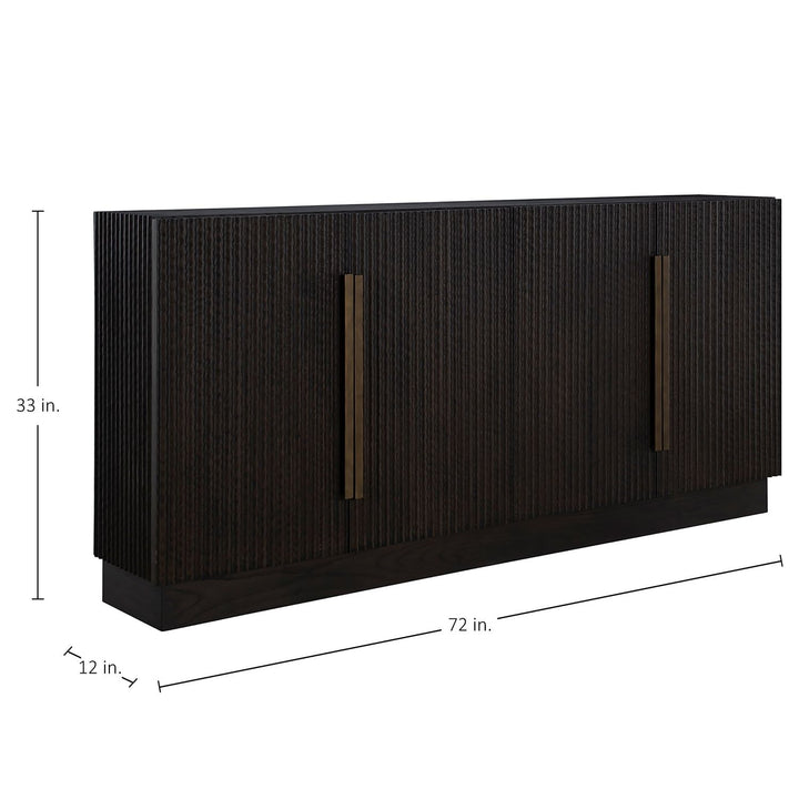 Diego Oak Sideboard - 2 Shelves, Dark Stained
