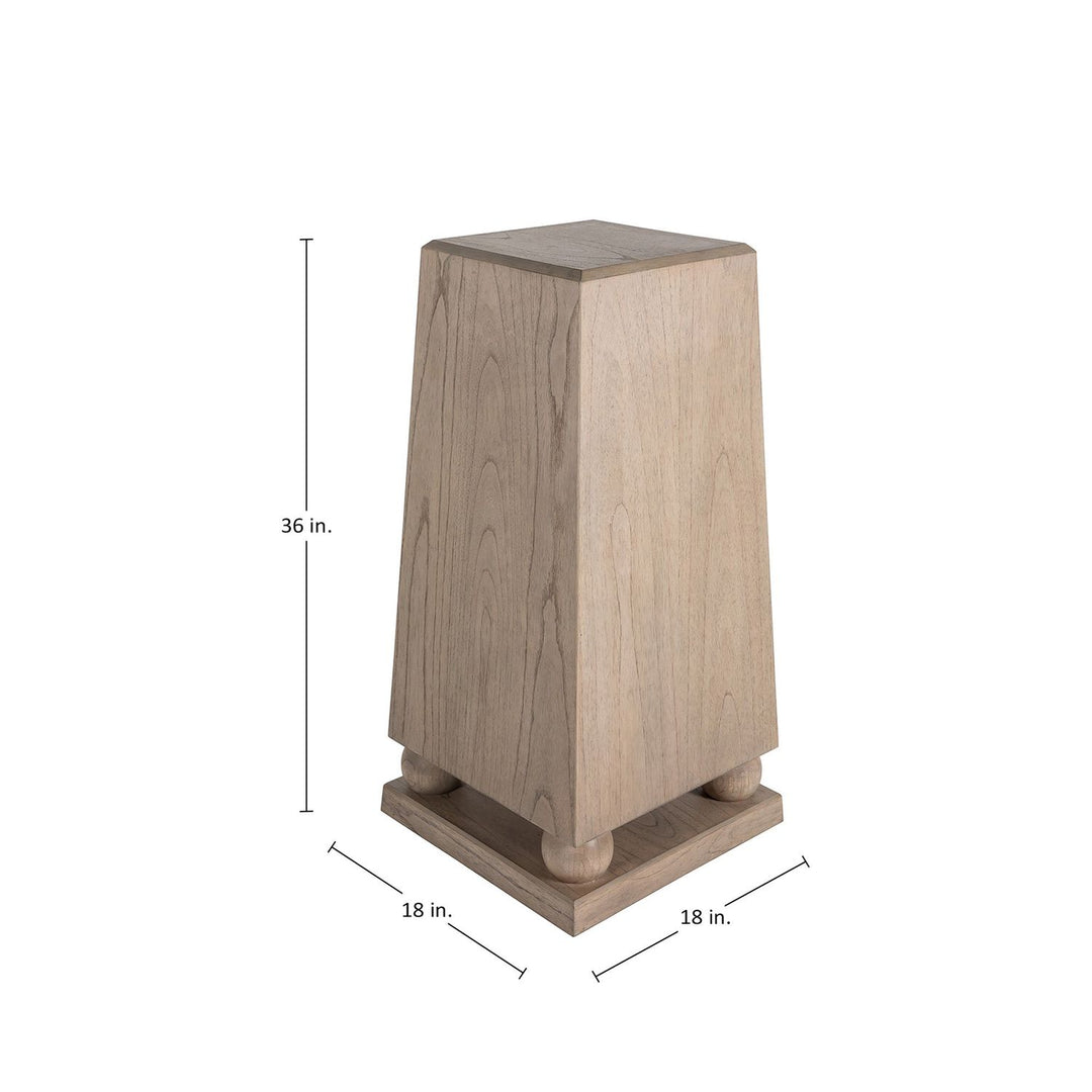 Chess Mahogany Wood Square Pedestal Accent Table - 18 In. W X 36 In. H
