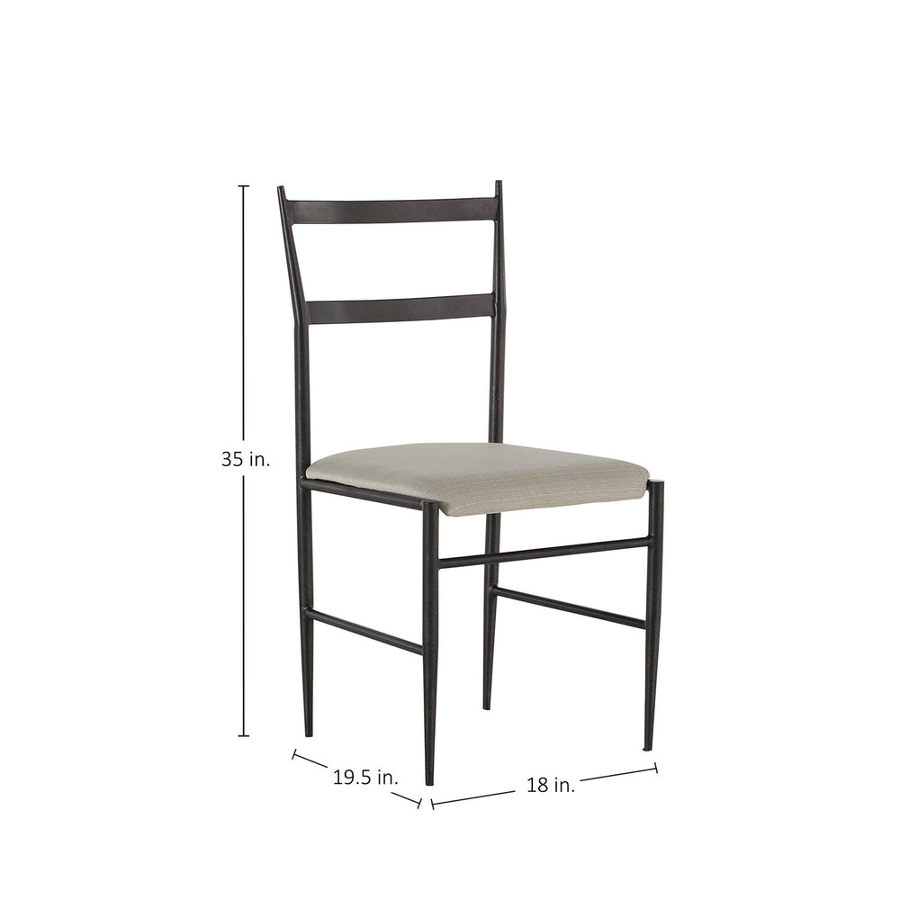 Ward Faux Leather Iron Tapered Legs Dining Chair - Brushed Black White
