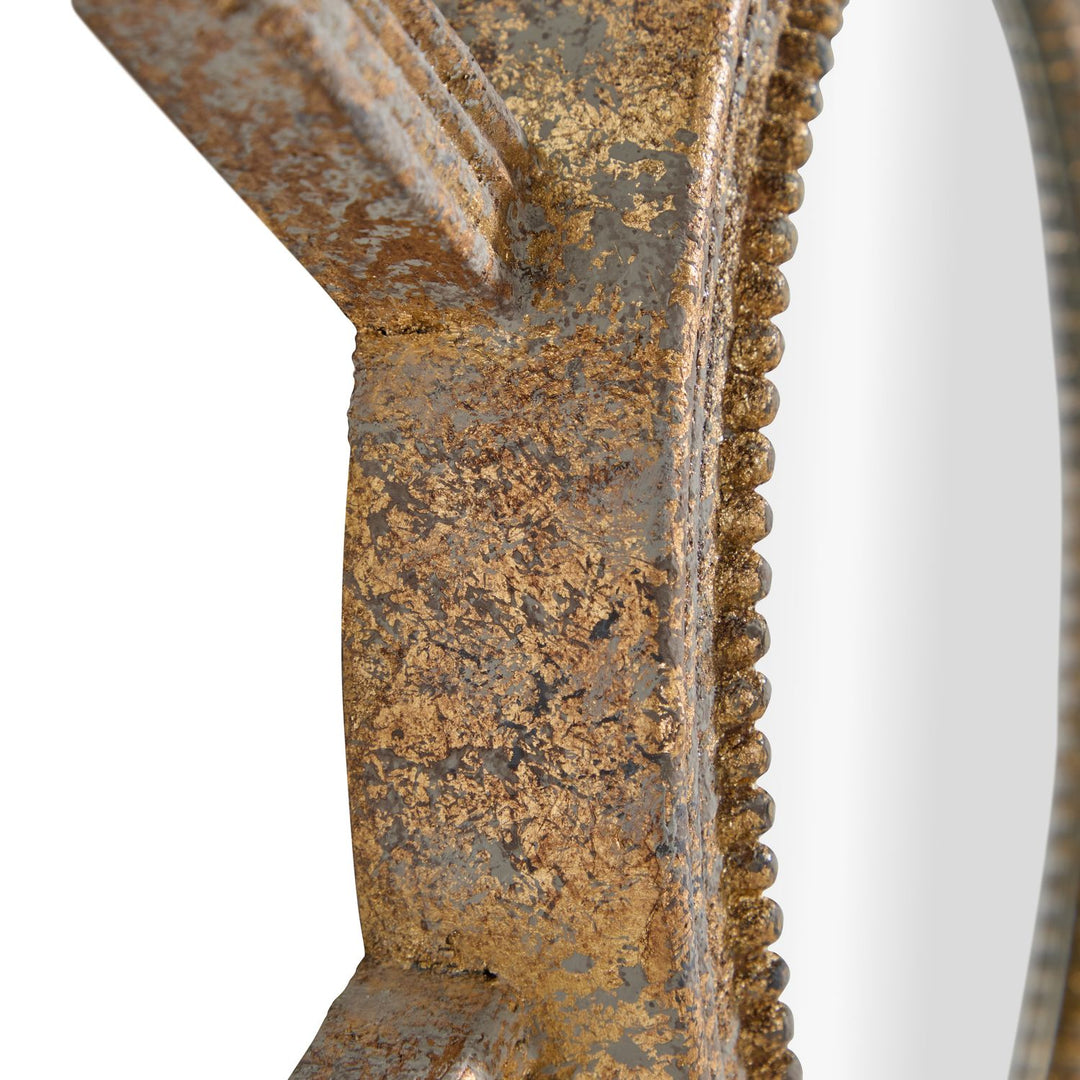 Capri Circle Accent Mirror - Antique Gold, 36 In. H X 36 In. W X 1.5 In. D